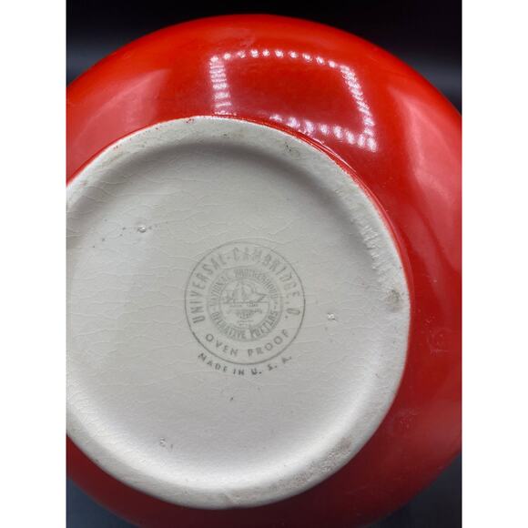 Vintage Universal Cambridge Red Water Juice Ice Tea Pitcher With Ice Lip - Picture 4 of 4